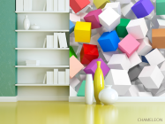 Фотошпалери різнокольорові Куби - 3