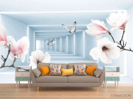 Фотообои Тонель и белые магнолии - 1