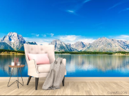 Фотообои синее озеро возле гор - 4