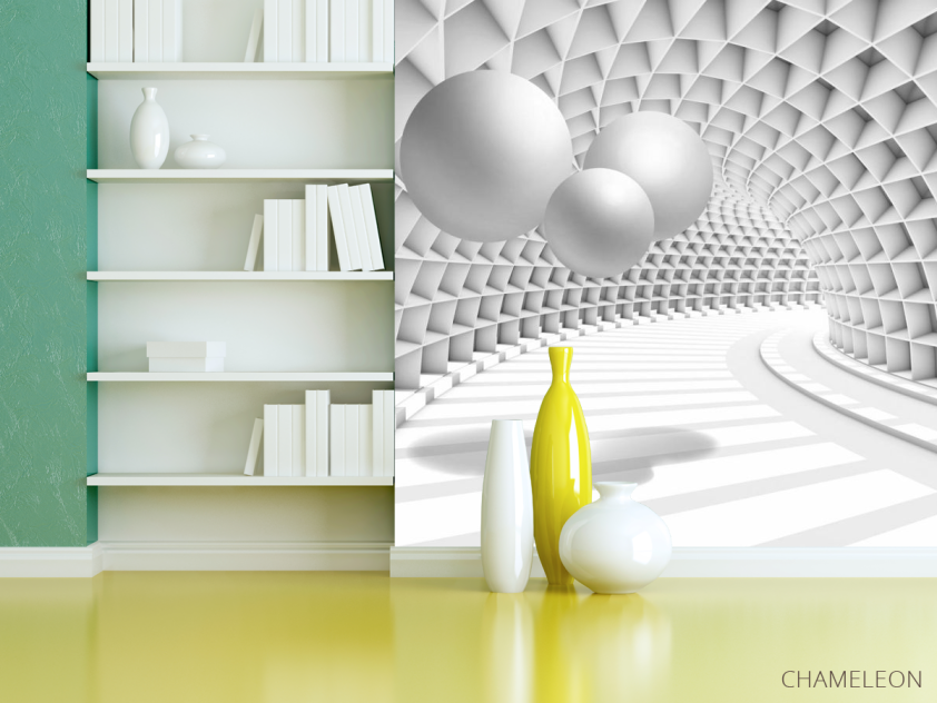 3д фотообои Тоннель с шарами - 3