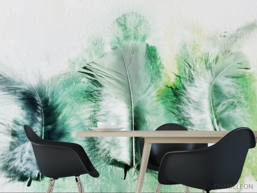 Фотошпалери зелені пір'я - 1