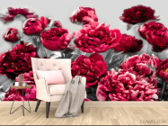 Фотообои Бордовые пионы - 4