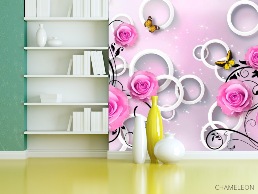 Фотошпалери Троянди бузкові 3d - 3