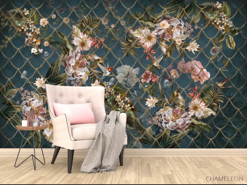 Фотообои Цветы винтажные с узором - 4