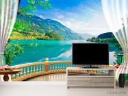 Фотообои Панорамное окно с озером - 2