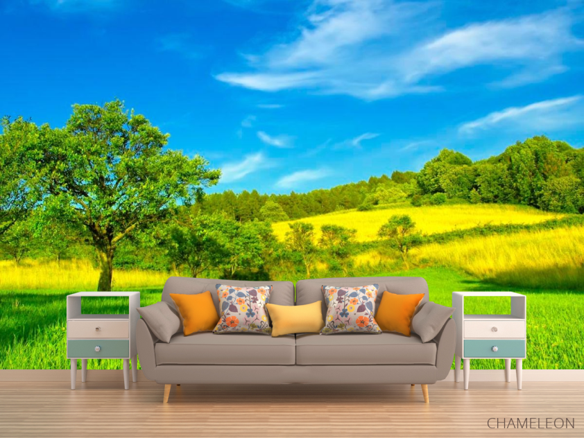 Фотообои Поле, дерево, луг - 1