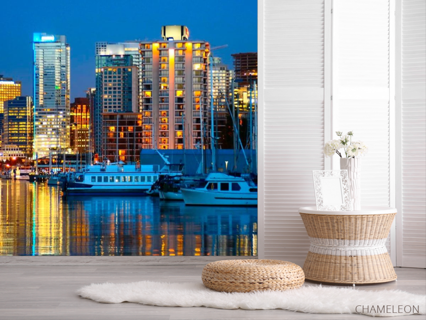 Фотошпалери Яхты, ночь, дома New York - 2