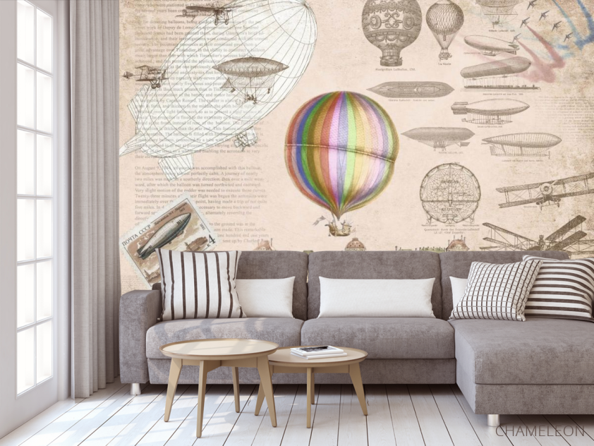 Фотообои Винтажный воздушный шар - 3