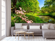 Фотообои Цветочки и лес - 3