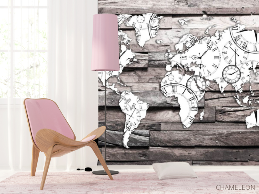 Фотошпалери 3d карта на тлі дерева - 4