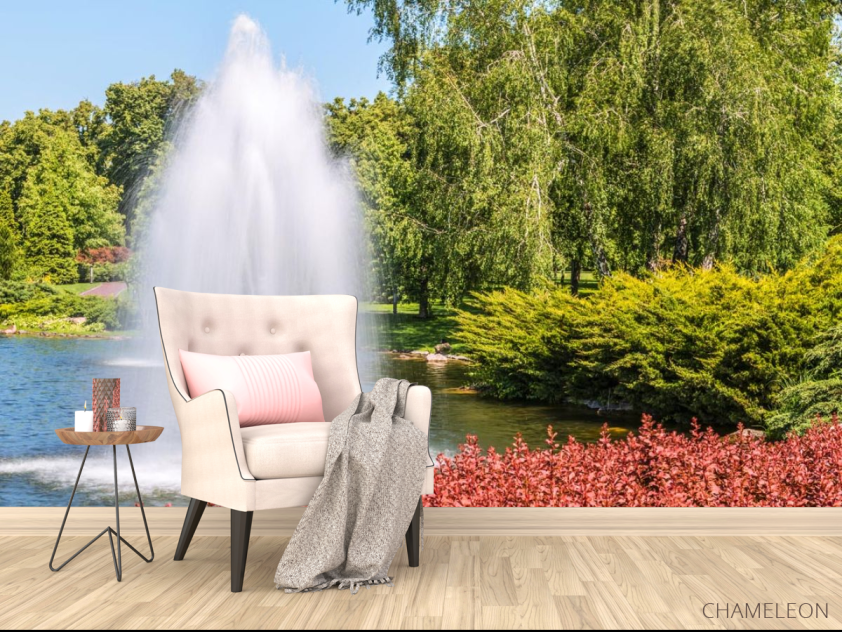 Фотообои фонтан в парке - 4