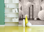 Фотошпалери 3д кулі в арках - 3