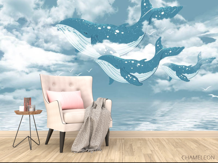 Фотообои синий кит - 4