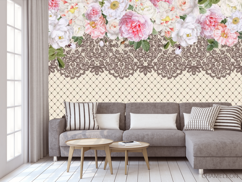 Фотообои Цветы с кружевом - 3