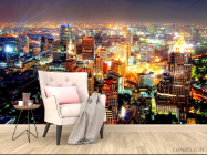 Фотообои Вид сверху на ночной город - 4