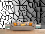 Фотообои Серая 3д стена - 1