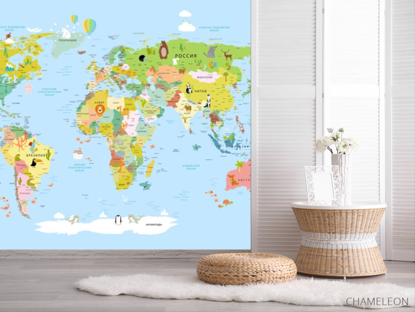 Шпалери в дитячу Карта - 2