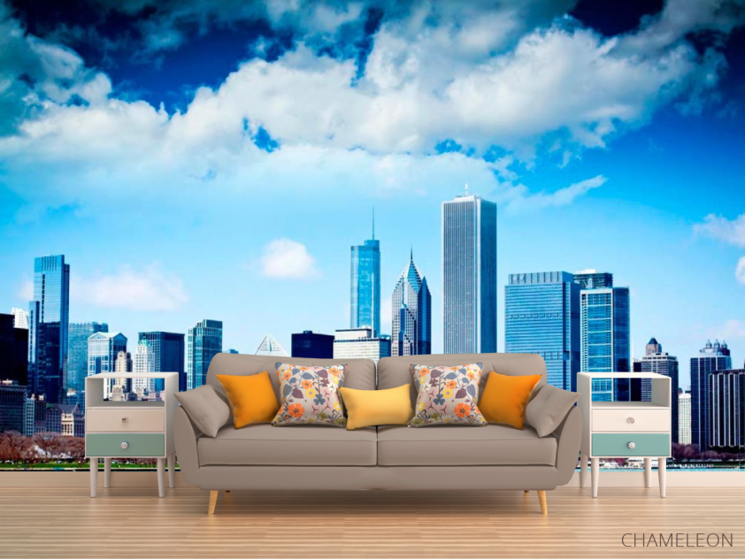 Фотообои Тучи, высотки Чикаго - 1