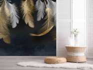 Фотошпалери Золоті пера 3д - 2