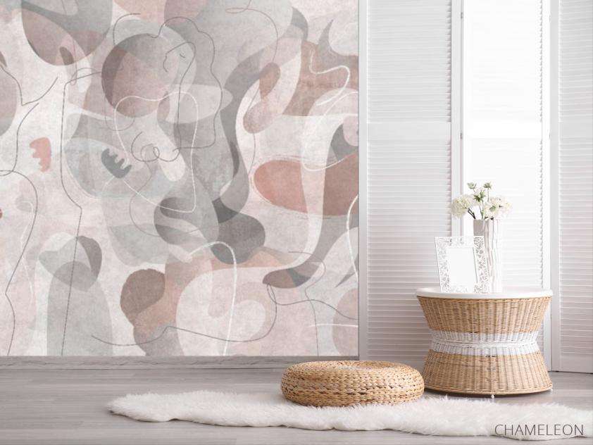 Фотошпалери Геометричні силуети червоні - 2