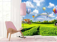 Фотошпалери Повітряні кулі над полем - 4