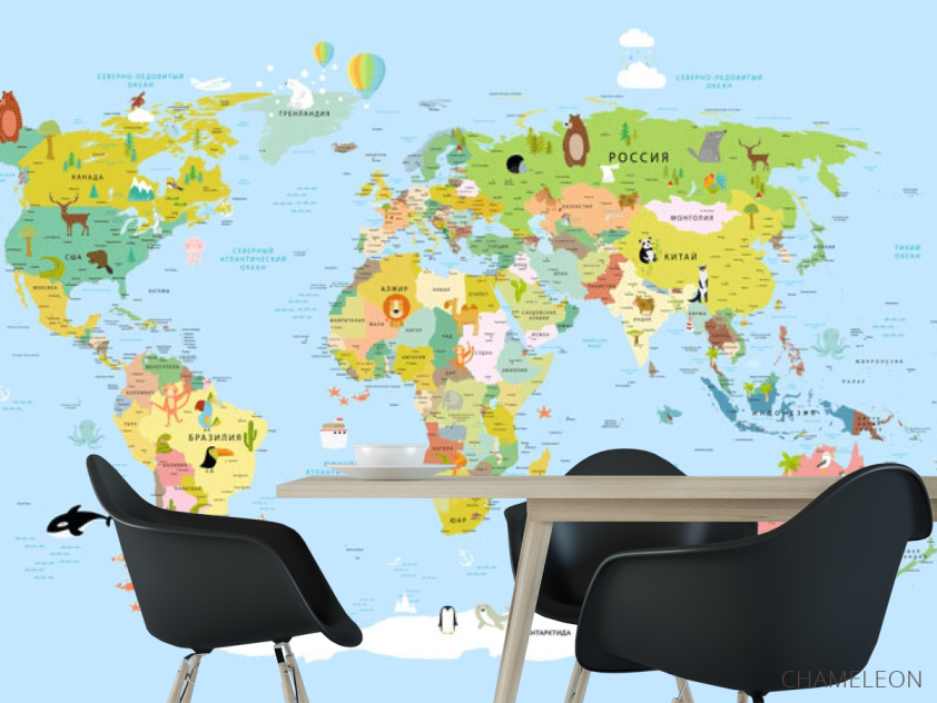 Шпалери в дитячу Карта - 1