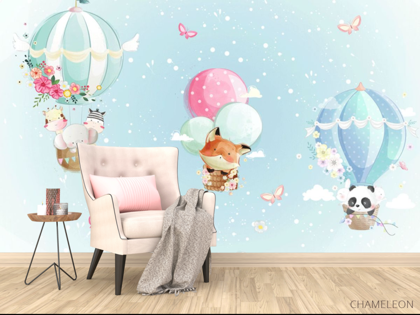 Фотообои Голубые воздушные шарики - 4