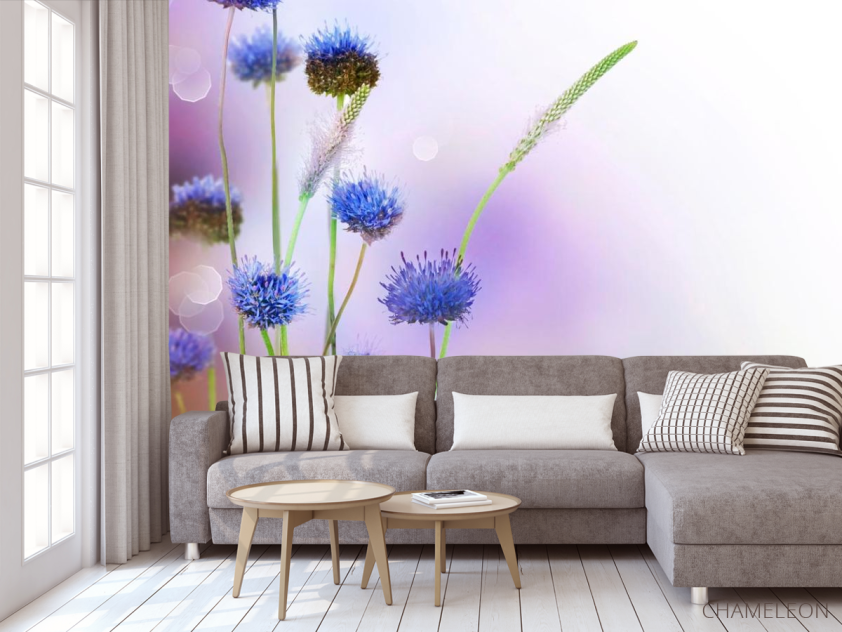 Фотообои Степные голубые цветы - 3