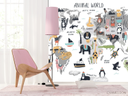 Фотошпалери Карта світу з тваринами - 4