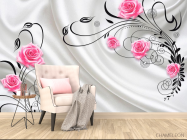 Фотообои Розы на атласе 3d - 4