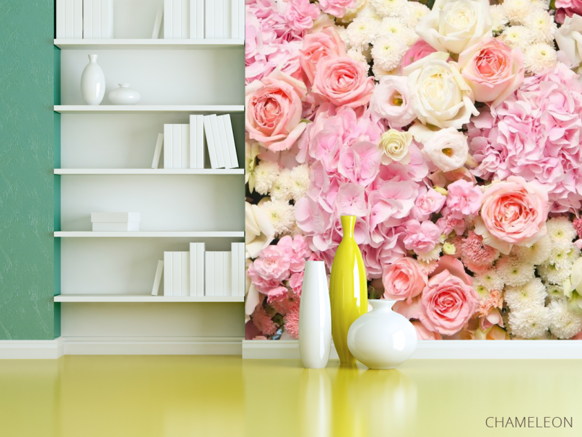 Фотошпалери ніжні біло-рожеві квіти - 3