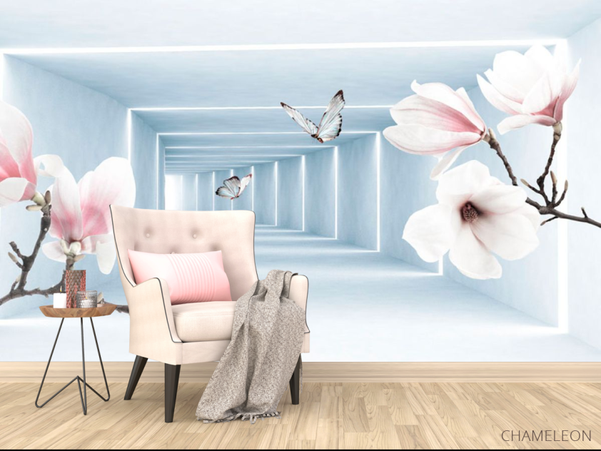 Фотообои Тонель и белые магнолии - 4