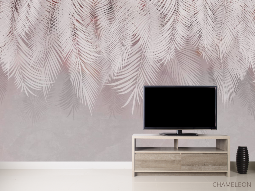 Фотообои розовые листья пальмы - 2