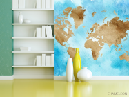 Фотошпалери акварельна карта - 3