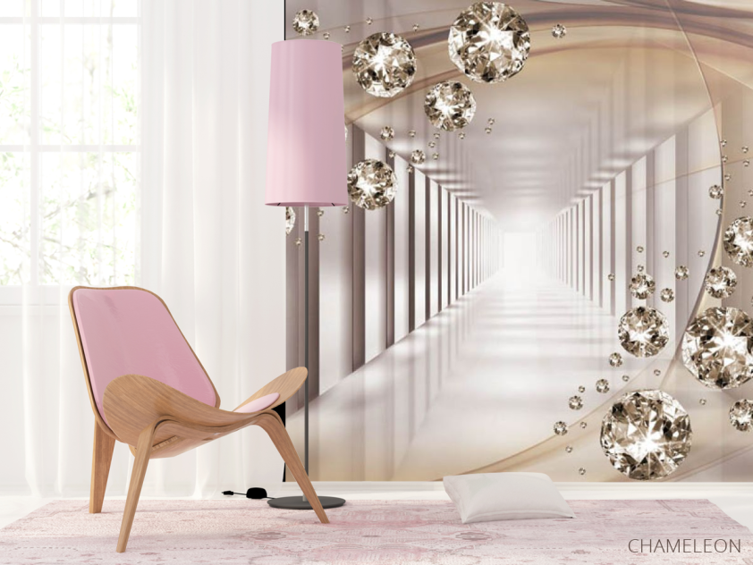 Фотошпалери 3Д тунель з камінням - 4