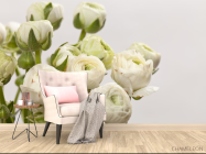 Фотообои белые круглые цветы - 4