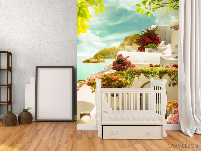 Фотообои Вид на горы, цветы - 2