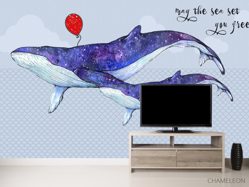 Фотообои Синие киты - 2