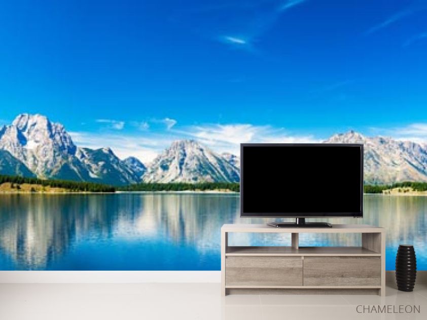 Фотообои синее озеро возле гор - 2