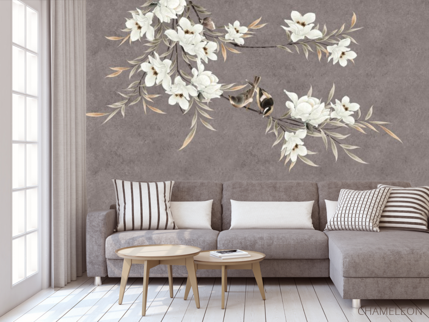 Фотообои Ветки магнолии с цветами - 3