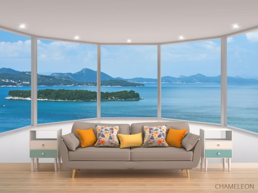 Фотообои Море и острова в окне - 1