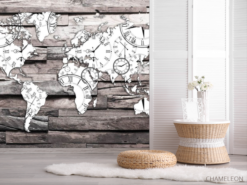 Фотошпалери 3d карта на тлі дерева - 2