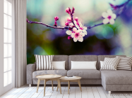 Фотообои Веточка с розовыми цветами - 3