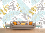 Фотообои перья с золотом - 1