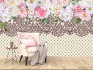 Фотообои Цветы с кружевом - 4