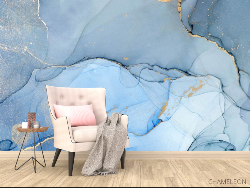 Фотообои Голубой fluid art - 4