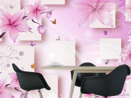 Фотошпалери 3д рожеві квіти - 1