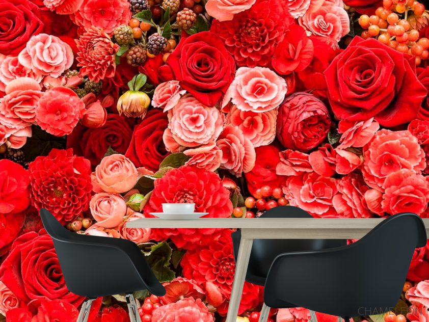 Фотообои Букет алых цветов - 1