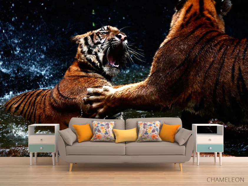 Фотообои Драка тигров - 1