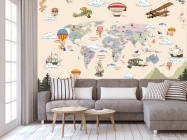 Фотообои Детская карта с горами и лесом - 3